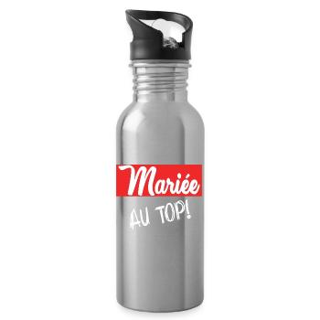 ICH HABE GERADE GEHEIRATET. Junggesellinnenabschied. VALENTINSTAG. PAAR - Trinkflasche mit integriertem Trinkhalm - Lightsilver - Rechts