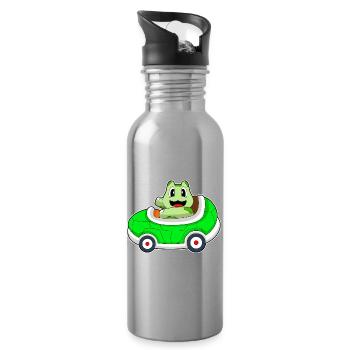 Turtle Car - Water bottle with straw - silver - Right