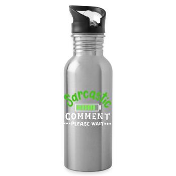 sarkastisch lustig Sarkasmus - Trinkflasche mit integriertem Trinkhalm - Lightsilver - Rechts