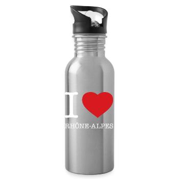 I LOVE RHONE ALPES France Frankreich - Water bottle with straw - silver - Right