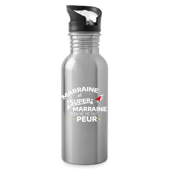 Hommage aux Marins et Superhéros - Gourde avec paille intégrée - argent clair - Droite