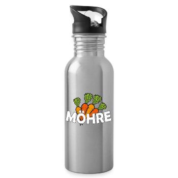 CAROTTE - Gourde avec paille intégrée - argent clair - Droite