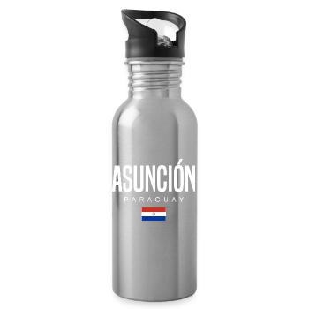 Asunción, Paraguay, Paraguayans - Water bottle with straw - silver - Right