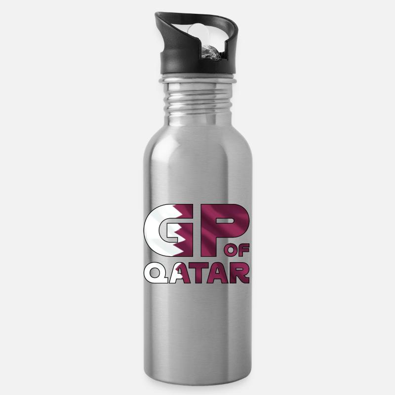 qatar_gp - Gourde avec paille intégrée - argent clair