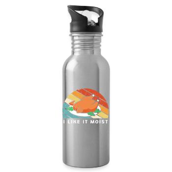 Papa Großvater Opa Thanksgiving Vater - Trinkflasche mit integriertem Trinkhalm - Lightsilver - Rechts
