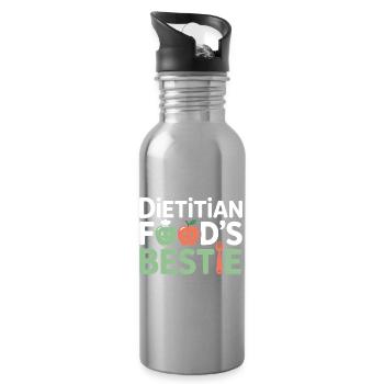 Registrierter Ernährungsberater für Lebensmittelgesundheit Bekleidung - Trinkflasche mit integriertem Trinkhalm - Lightsilver - Rechts