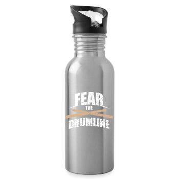 Fear The Drum Line Vintage Drumsticks Music Design - Trinkflasche mit integriertem Trinkhalm - Lightsilver - Rechts