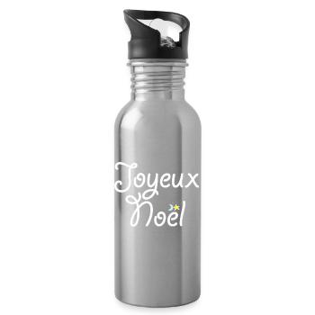 Merry Christmas - Water bottle with straw - silver - Right