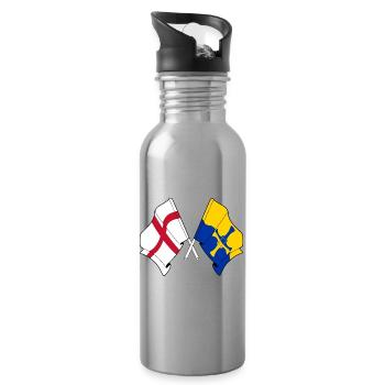 Durham & England Crossed - Trinkflasche mit integriertem Trinkhalm - Lightsilver - Rechts