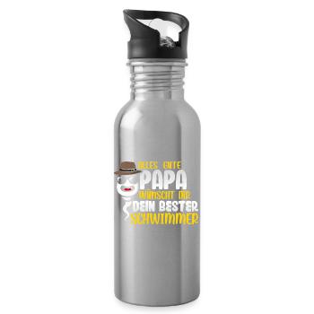 All the best dad wishes you your best swimmer - Water bottle with straw - silver - Right