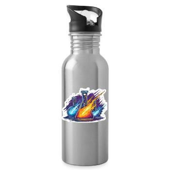 Lab Geek Quadrantid Meteor Shower Lab Experiment - Water bottle with straw - silver - Right