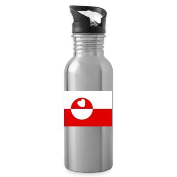 Groenland - Gourde avec paille intégrée - argent clair - Droite