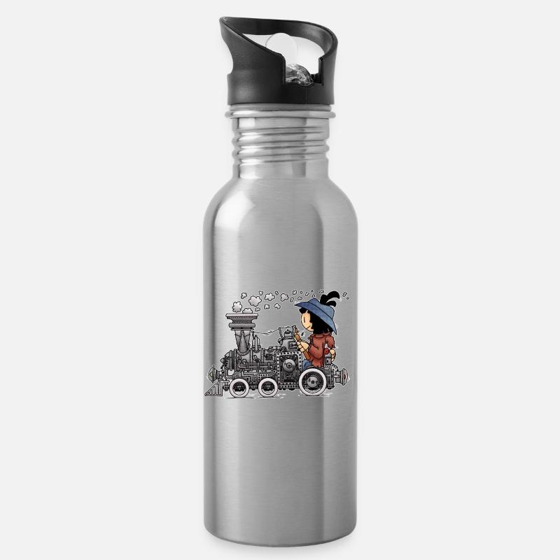 Scott - die unvergessliche Dampflok / - Trinkflasche mit integriertem Trinkhalm - Lightsilver