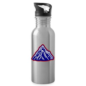 Montagnes Symbole des Alpes - Gourde avec paille intégrée - argent clair - Droite