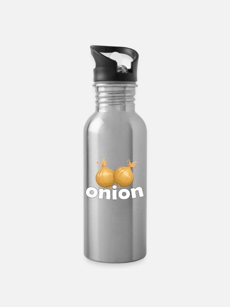 ONION - Trinkflasche mit integriertem Trinkhalm - Lightsilver