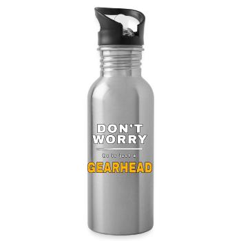 Ne vous inquiétez pas, c’est juste un passionné de mécanique – Car Shirt - Gourde avec paille intégrée - argent clair - Droite