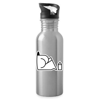 Looking For Cans - Water bottle with straw - silver - Right