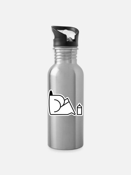Looking For Cans - Water bottle with straw - silver