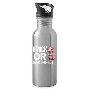 Cute Axolotl Kawaii Axolotl Lover - Water bottle with straw - silver - Right