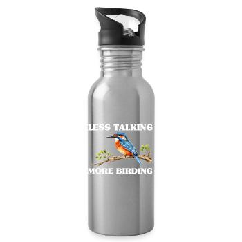 Bird Watching Birding Bird Watcher Vogel-Nerd - Trinkflasche mit integriertem Trinkhalm - Lightsilver - Rechts