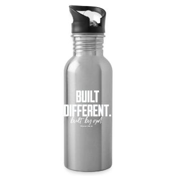 Built Different Built By God Psalm 139:14 - Trinkflasche mit integriertem Trinkhalm - Lightsilver - Rechts
