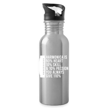 Harmonica Musican Heart Skill Passion Harmonica - Trinkflasche mit integriertem Trinkhalm - Lightsilver - Rechts