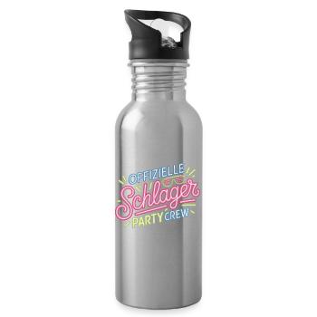 Schlager Party Crew Mallorca Festival JGA Malle - Trinkflasche mit integriertem Trinkhalm - Lightsilver - Rechts