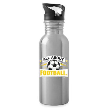 Alles rund um Fußball - Trinkflasche mit integriertem Trinkhalm - Lightsilver - Rechts