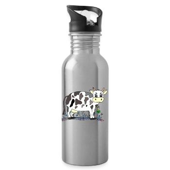 Cow - Water bottle with straw - silver - Right
