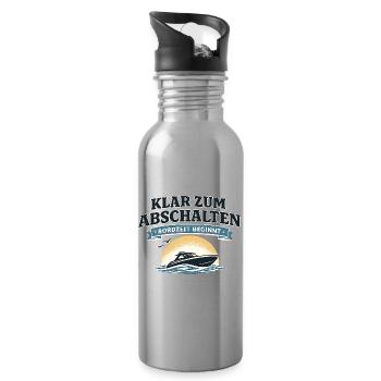 Klar zum Abschalten Boot Spruch für Freizeit - Trinkflasche mit integriertem Trinkhalm - Lightsilver - Rechts
