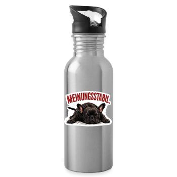 Frenchie – Meinungsstabil Bully - Trinkflasche mit integriertem Trinkhalm - Lightsilver - Rechts