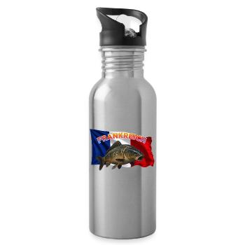 Karpfen Angeln Frankreich - Angeldesign - Trinkflasche mit integriertem Trinkhalm - Lightsilver - Rechts