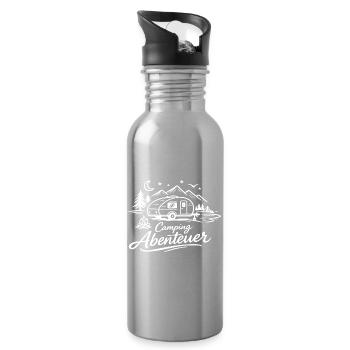 Camping Abenteuer  - Trinkflasche mit integriertem Trinkhalm - Lightsilver - Rechts