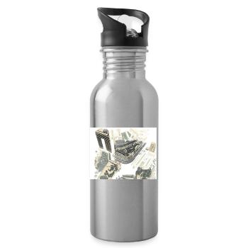 Luftige Stadtarchitektur im Looplayout - Trinkflasche mit integriertem Trinkhalm - Lightsilver - Rechts