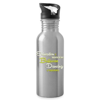 Waltz Couple Dance - Water bottle with straw - silver - Right