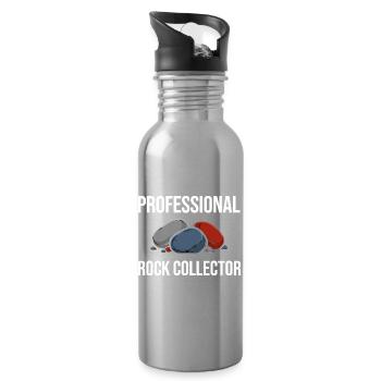Géologie offerte par collectionneurs professionnels de pierres - Gourde avec paille intégrée - argent clair - Droite