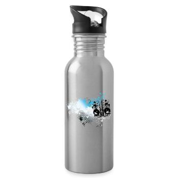 Frutiger Metro speakers - Floral Grunge Splash - Water bottle with straw - silver - Right