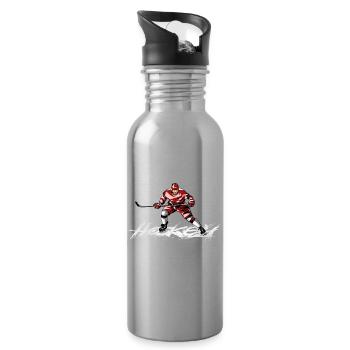hockey - Water bottle with straw - silver - Right