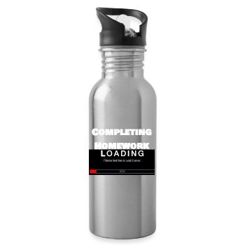 Scrolling Ladebalken Universität Lustiger Druck - Trinkflasche mit integriertem Trinkhalm - Lightsilver - Rechts