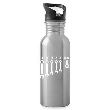 Outils de clé d’ouverture de bouteille de bière - Gourde avec paille intégrée - argent clair - Droite