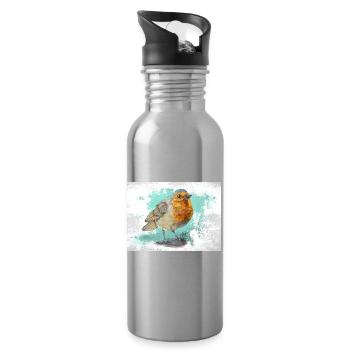 Robin - Trinkflasche mit integriertem Trinkhalm - Lightsilver - Rechts