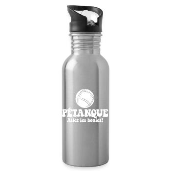 3 Boulekugeln für Bouler Boulekugel Petanque Boule - Trinkflasche mit integriertem Trinkhalm - Lightsilver - Rechts