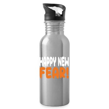 Happy New Fear! - Water bottle with straw - silver - Right