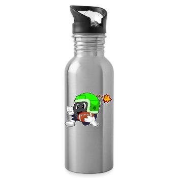 Bombshell American Football Sports - Water bottle with straw - silver - Right