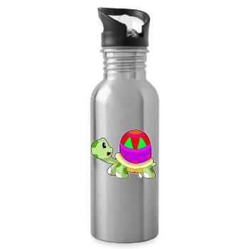 Oeuf de Pâques tortue - Gourde avec paille intégrée - argent clair - Droite