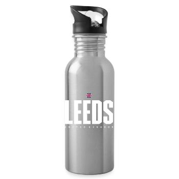 Leeds City Logo Graphic Tee - Water bottle with straw - silver - Right