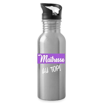 DANKE, HERRIN - Trinkflasche mit integriertem Trinkhalm - Lightsilver - Rechts