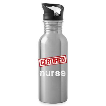 Krankenschwester - Trinkflasche mit integriertem Trinkhalm - Lightsilver - Rechts