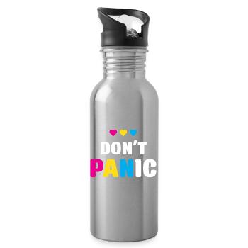 LGBT Pride Month - Keine Panik - Trinkflasche mit integriertem Trinkhalm - Lightsilver - Rechts