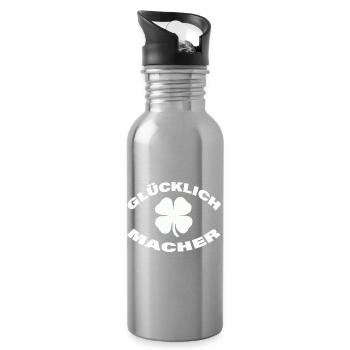HAPPINESS MAKER - Water bottle with straw - silver - Right